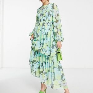 ASOS DESIGN maxi dress in blurred floral